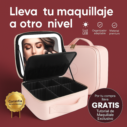 Neceser Profesional con Luz LED – Organiza y Maquíllate en Cualquier Lugar